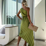 Eya | Élégante Robe Maxi Florale à Épaule Unique