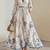 Paz | Robe Maxi Plissée Florale Classique