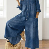 Diana | Combinaison en denim vintage à boutons