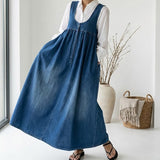 Karen | Robe maxi en denim lavé vintage